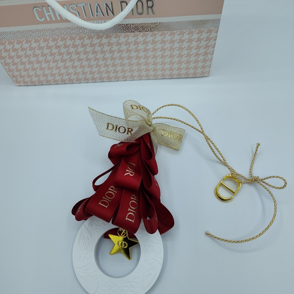 Dior 2022 Holiday Fragrance Stone Red Ornament Ribbon Gift Box Limited Edition - Picture 3 of 6